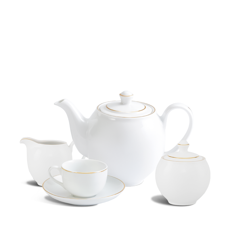 Bộ trà 1.1L - Camellia -  Viền chỉ vàng