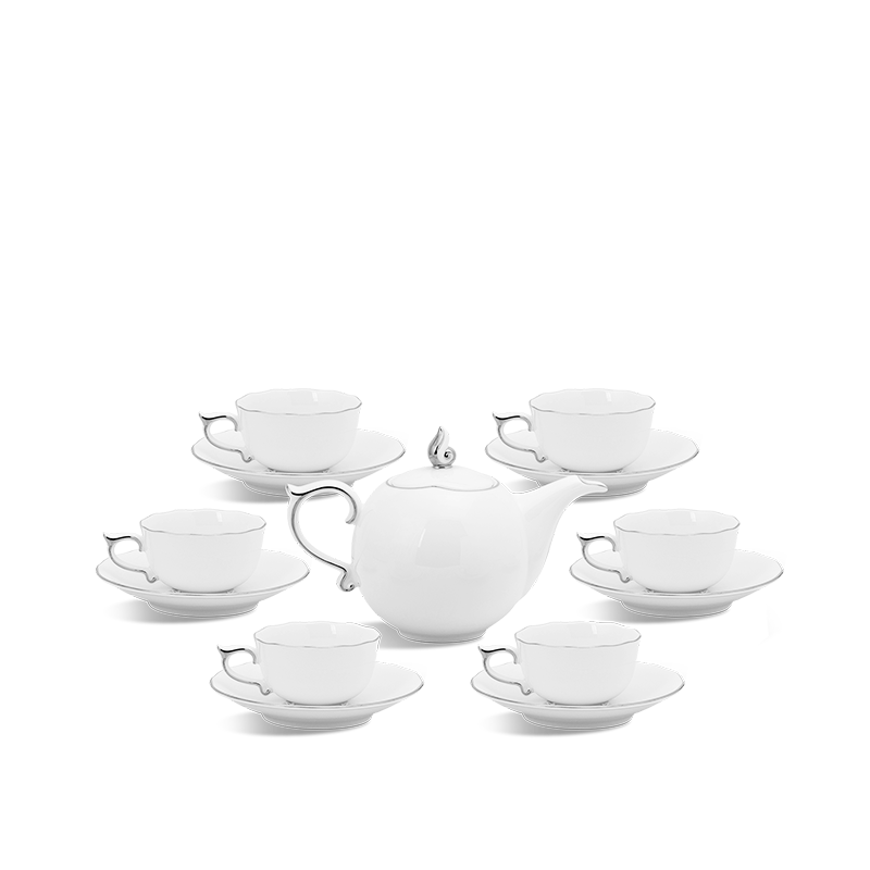 Bộ trà 0.7L - Mẫu đơn IFP - Chỉ Bạch Kim