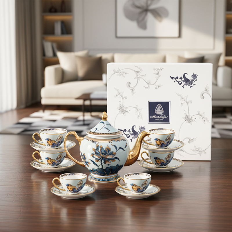 Bộ trà 0.65 L - Hoàng Cung - Sen Ngọc