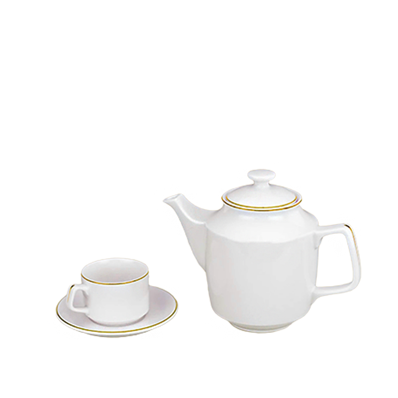 Bộ Trà 0.7L – Jasmine – Viền Chỉ Vàng