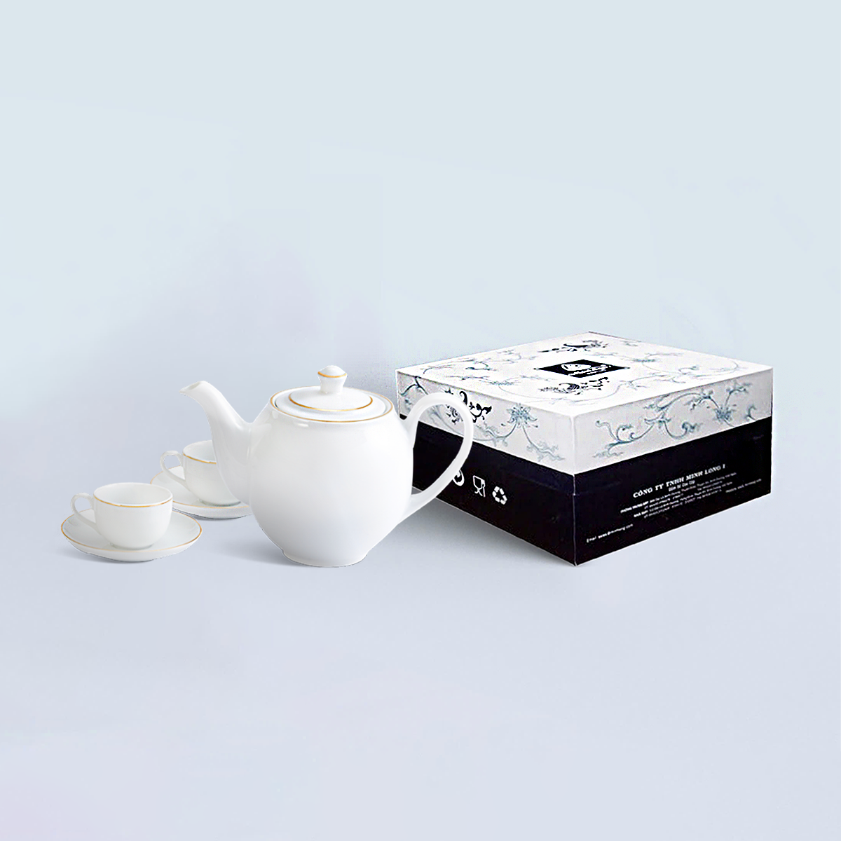 Bộ trà 0.5 L - Camellia - Viền Chỉ Vàng