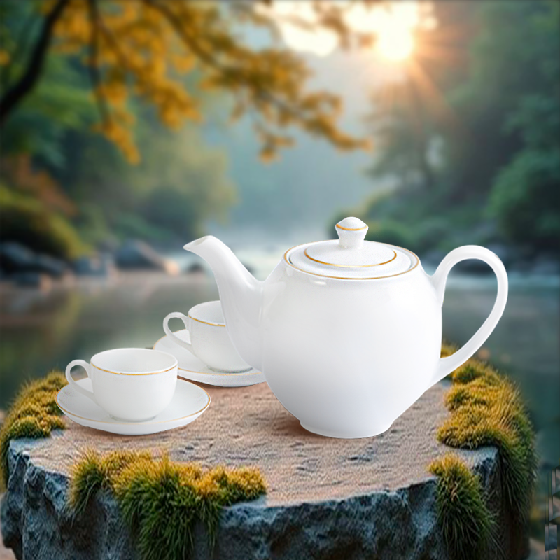 Bộ trà 0.5 L - Camellia - Viền Chỉ Vàng