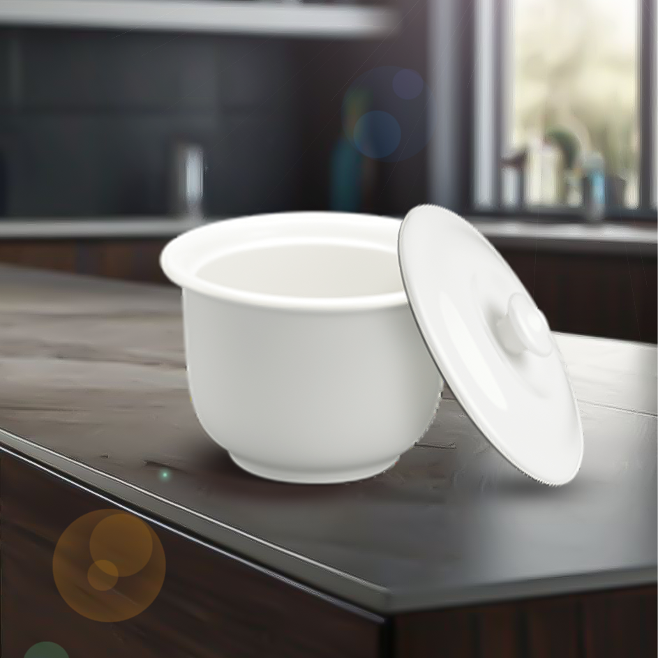 Thố 0.33L + nắp Daisy Lys - Trắng Ngà