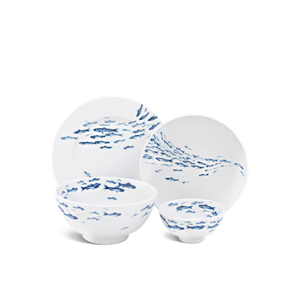 Bộ đồ ăn 10 sản phẩm - Jasmine - Cá Cơm Sương Mờ