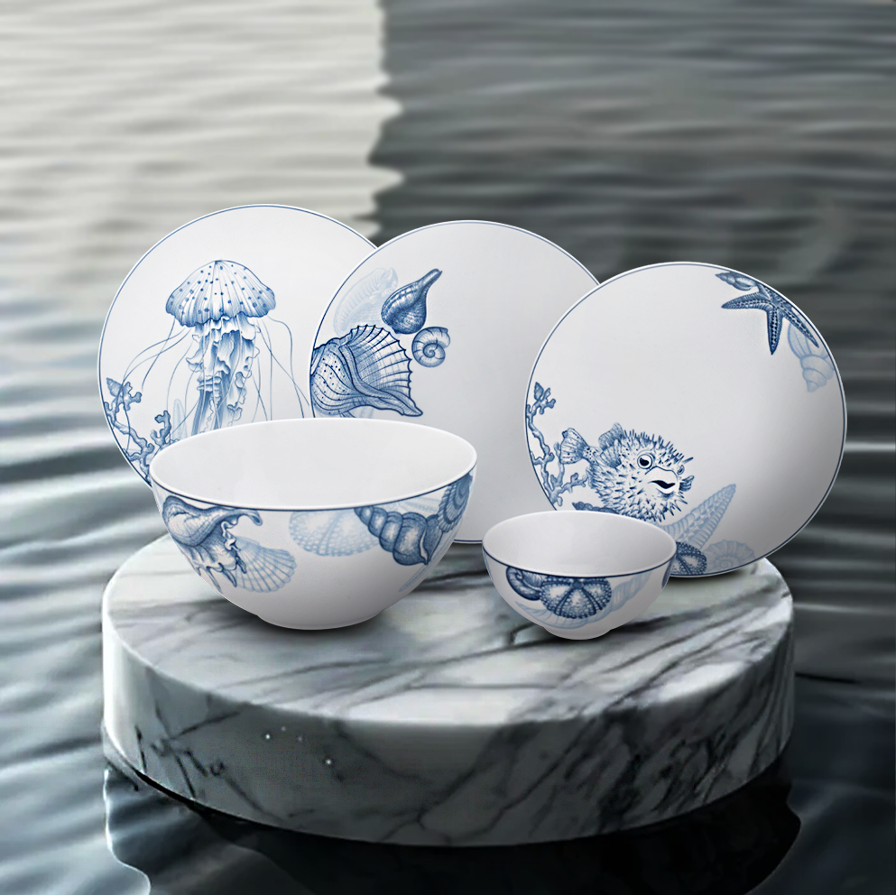 Bộ đồ ăn 17 sản phẩm - Timeless - Đại Dương Sương Mờ - L1