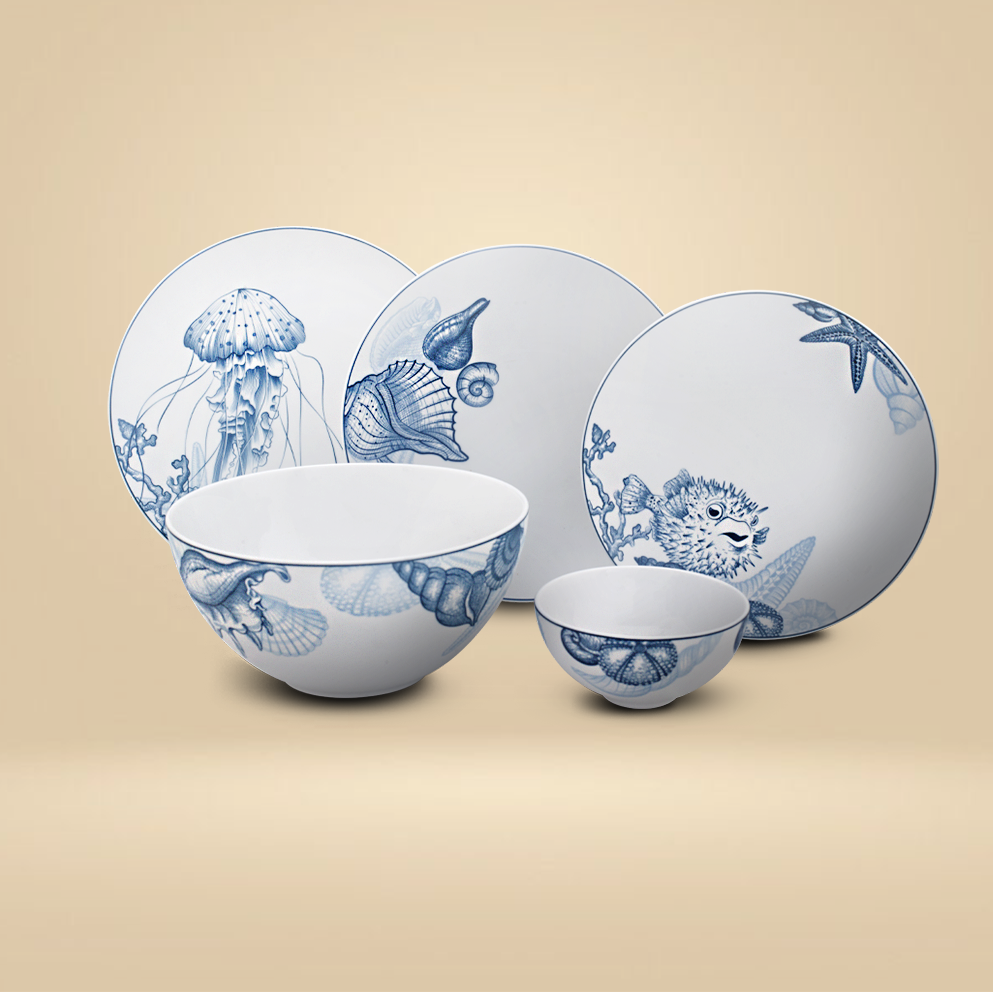 Bộ đồ ăn 17 sản phẩm - Timeless - Đại Dương Sương Mờ - L1