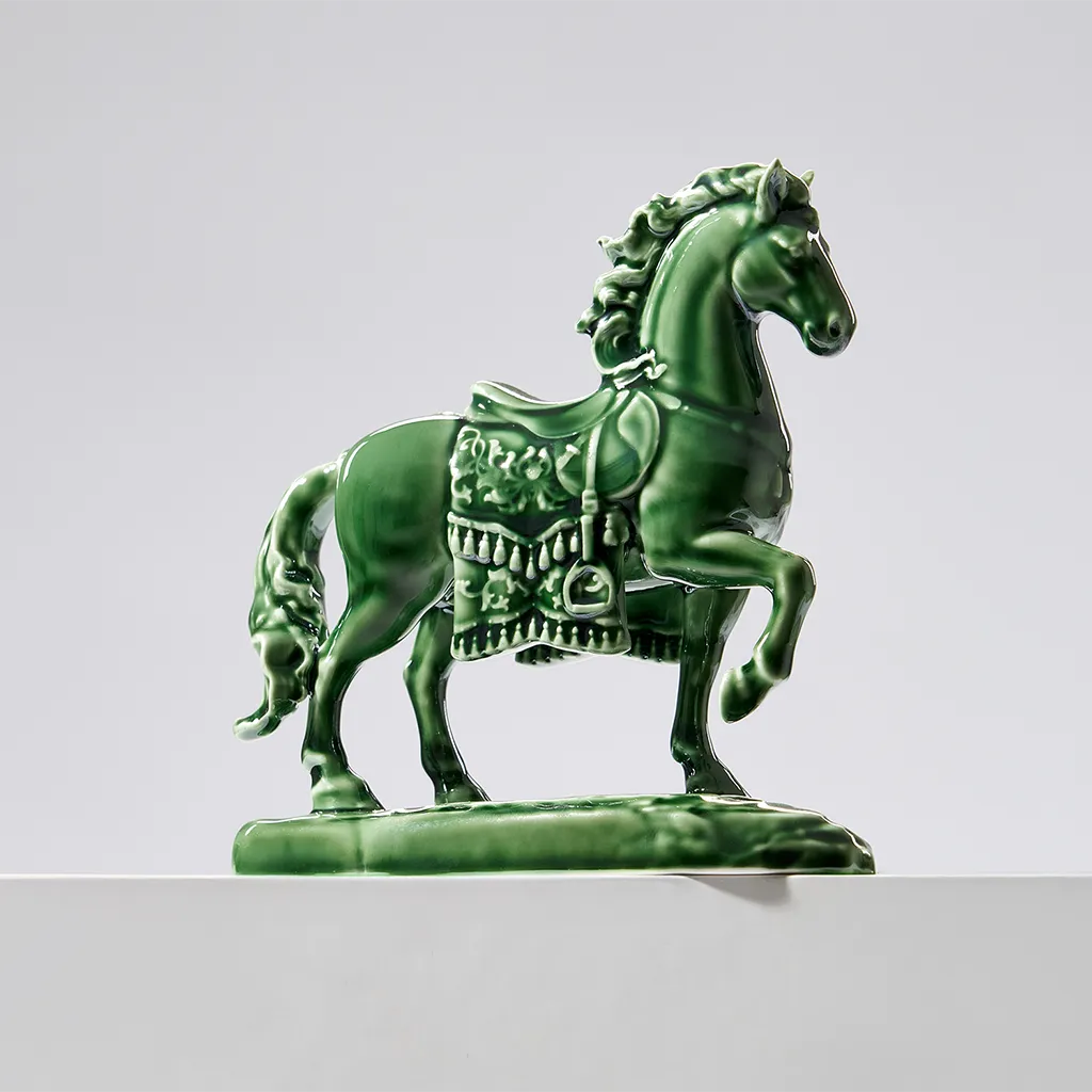 Tượng Bảo Mã 10.5cm - Tượng - Lưu Ly Xanh