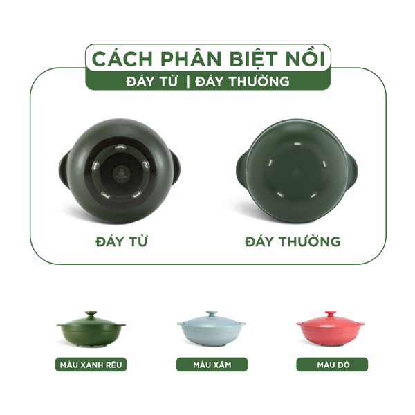 Nồi dưỡng sinh Luna 1.0 L + nắp (CK) - HealthyCook - Xanh Rêu