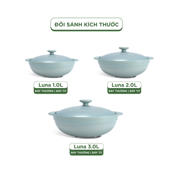 Nồi dưỡng sinh Luna 1.0 L + nắp (CK) - HealthyCook - Màu Xám 2