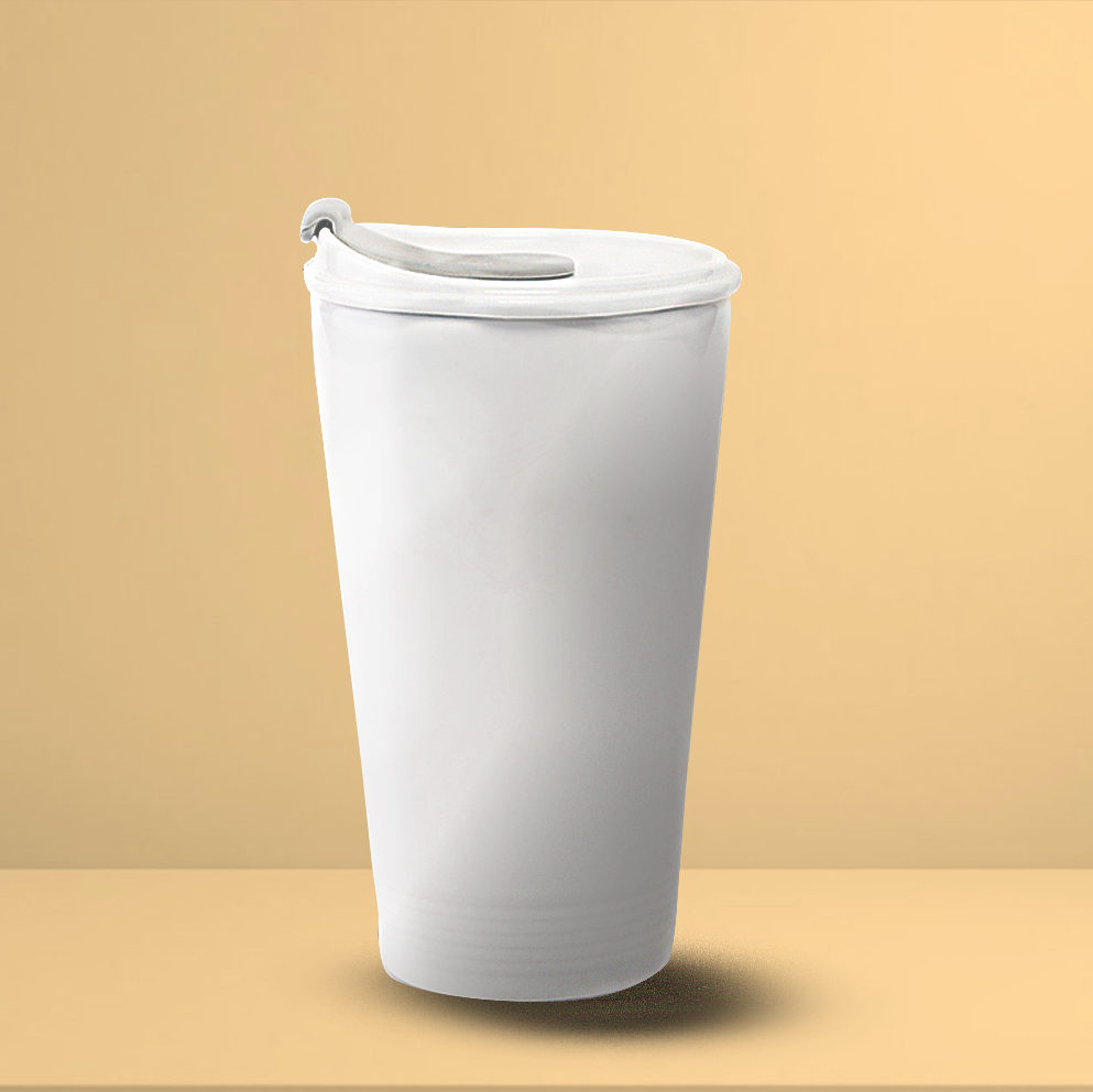 Ly sứ dưỡng sinh 0.48L (K1) + Nắp ống hút Trắng