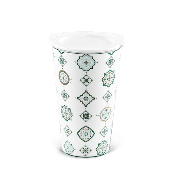Ly sứ dưỡng sinh 0.48 L (K1) + nắp Dưỡng sinh Vintage (LTN)