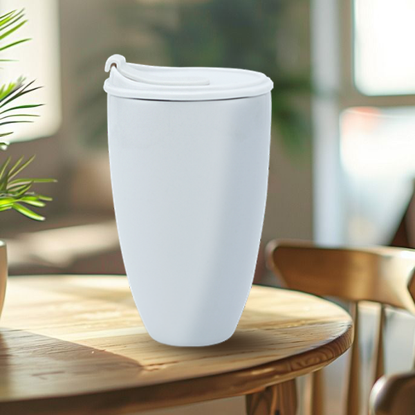Ly sứ dưỡng sinh 0.48 L (K3) + nắp ống hút - Dưỡng Sinh - Trắng