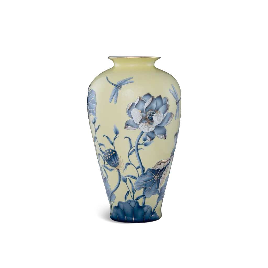 Bình hoa 40 cm - Bình Hoa - Sen Nền Vàng