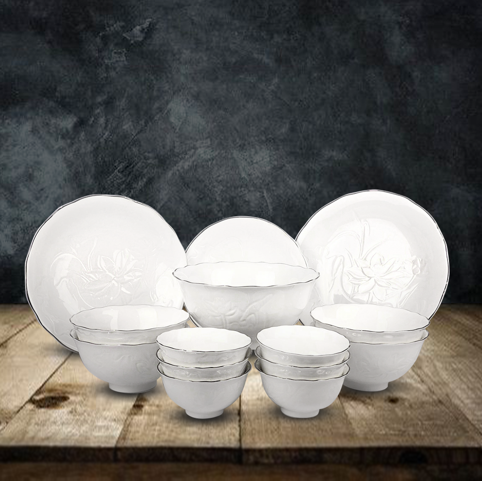 Bộ đồ ăn 14 sản phẩm - SEN IFP - Chỉ Bạch Kim