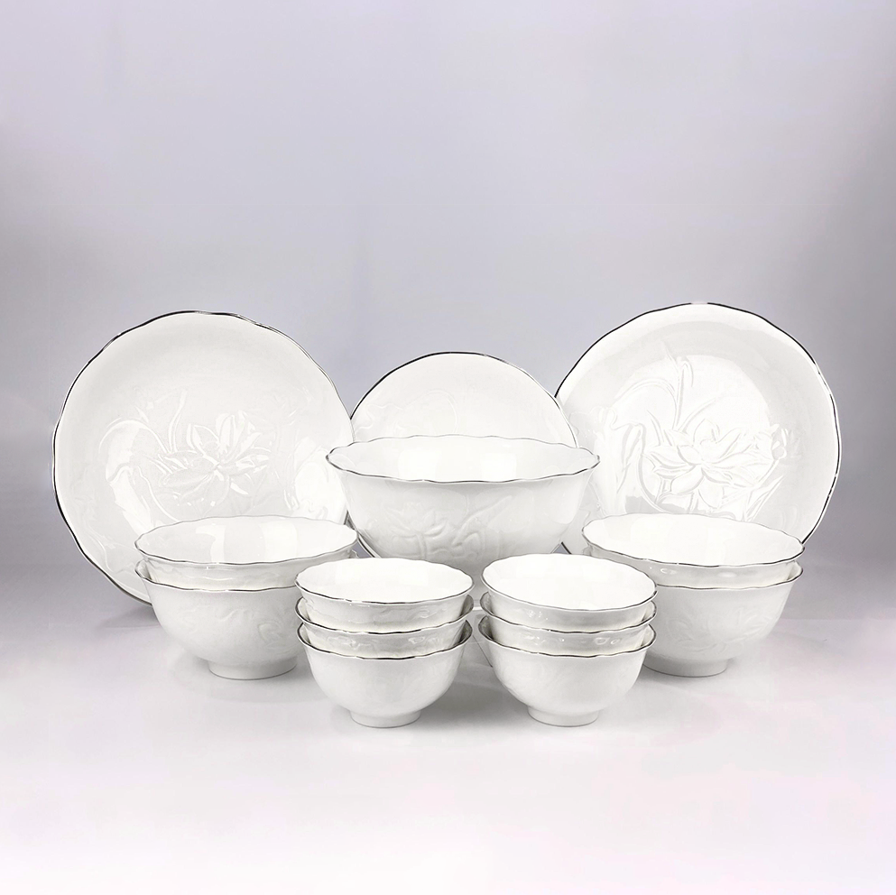 Bộ đồ ăn 14 sản phẩm - SEN IFP - Chỉ Bạch Kim