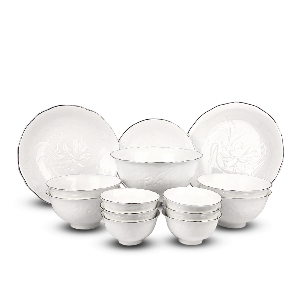 Bộ đồ ăn 14 sản phẩm - SEN IFP - Chỉ Bạch Kim
