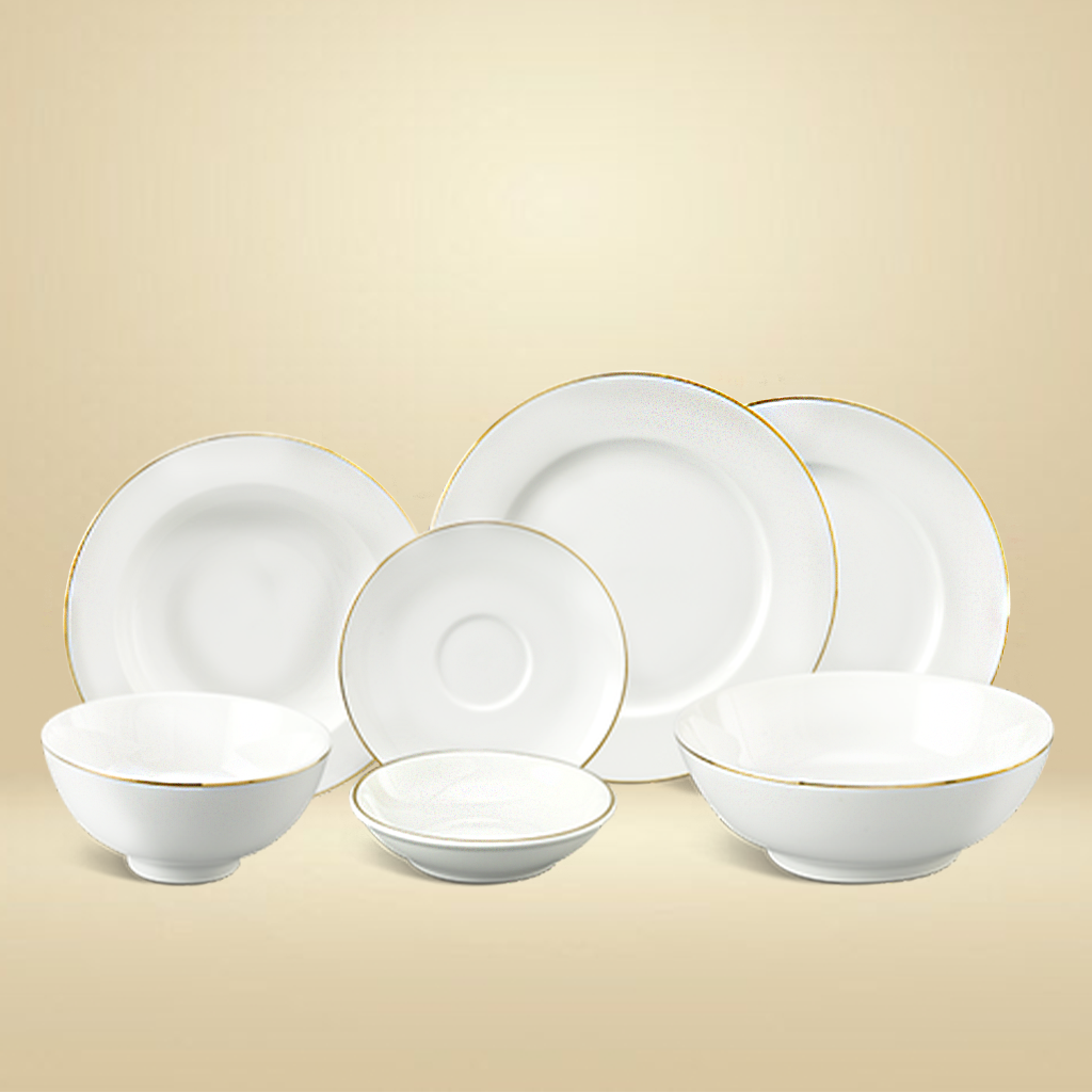 Bộ đồ ăn 10 người 36sp - Jasmine - Viền Chỉ Vàng