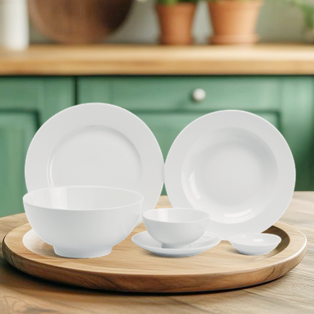 Bộ đồ ăn 10 người 36 sản phẩm - Jasmine - Trắng