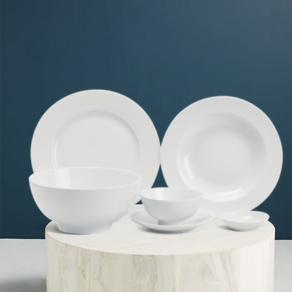 Bộ đồ ăn 10 người 36 sản phẩm - Jasmine - Trắng