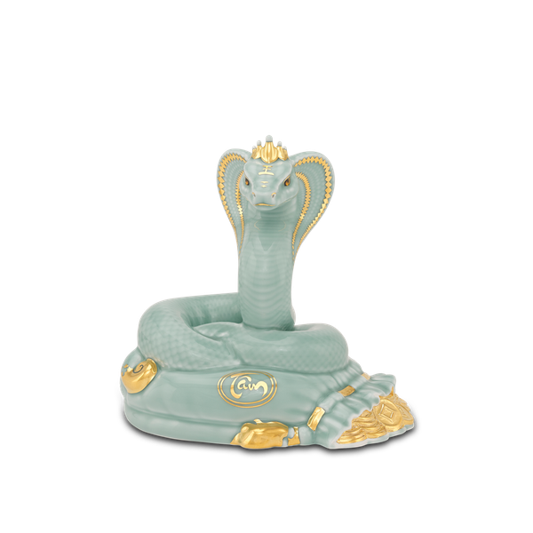 Tượng Rắn Thanh Xà 23cm - Men ngọc (bóng) 2 (V)