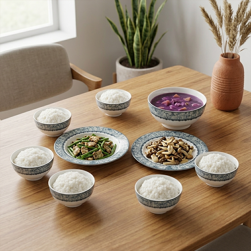 Bộ đồ ăn 9 sản phẩm - Jasmine - Vinh Quy Nhạt