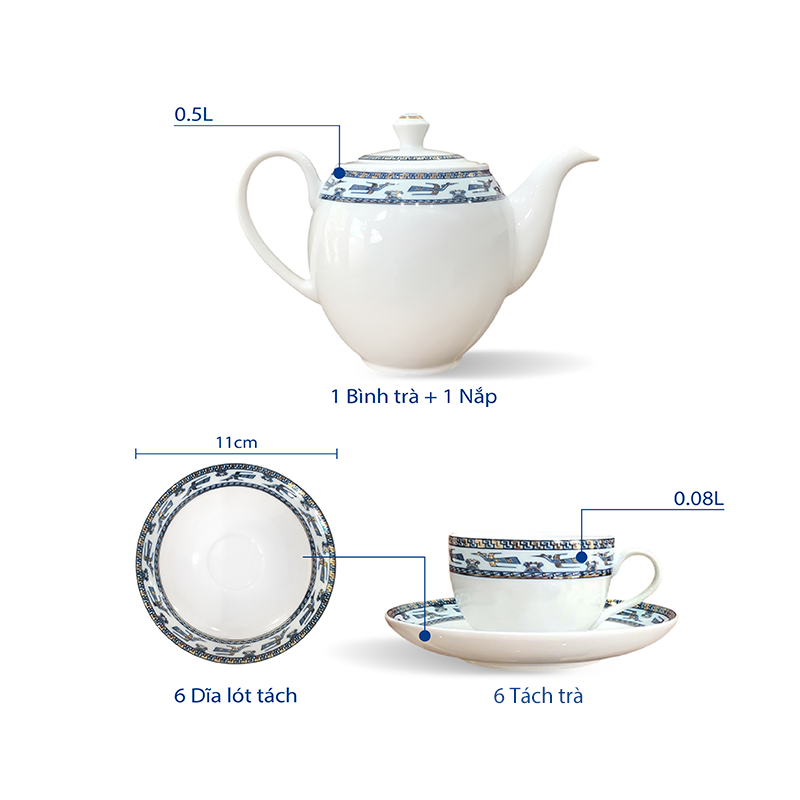 Bộ trà 0.5L - Camellia - Chim Lạc Vàng