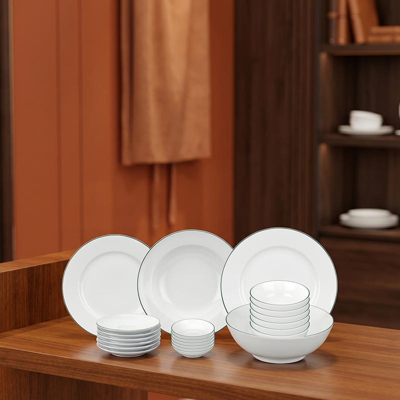 Bộ đồ ăn 22 sản phẩm - Jasmine - Chỉ Xanh Lá
