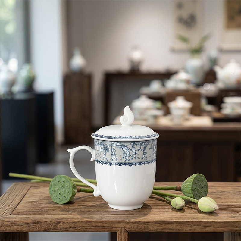 Ca Trà 0.30L + Nắp Mẫu Đơn Vinh Quy Nhạt