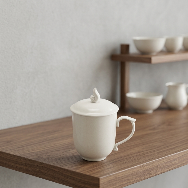 Ca trà + nắp 0.30 L - Mẫu Đơn IFP - Trắng Ngà