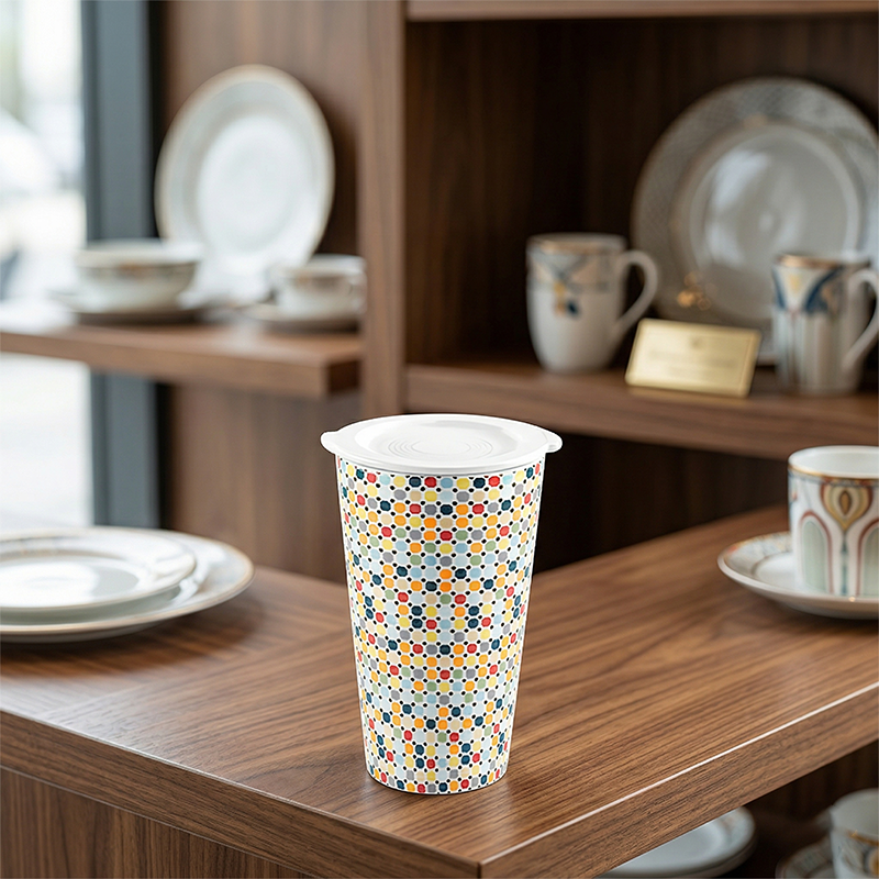 Ly sứ dưỡng sinh 0.48 L (K1) + nắp Dưỡng sinh Mosaic (LTD)