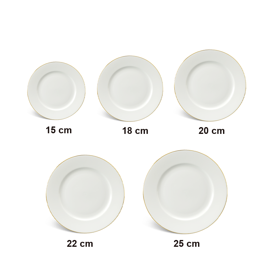 Dĩa tròn 15cm - Jasmine - Chỉ Vàng