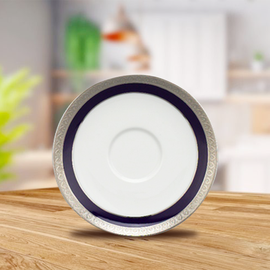 Dĩa lót chén 15 cm - Jasmine - Thiên Tuế Xanh khắc nổi