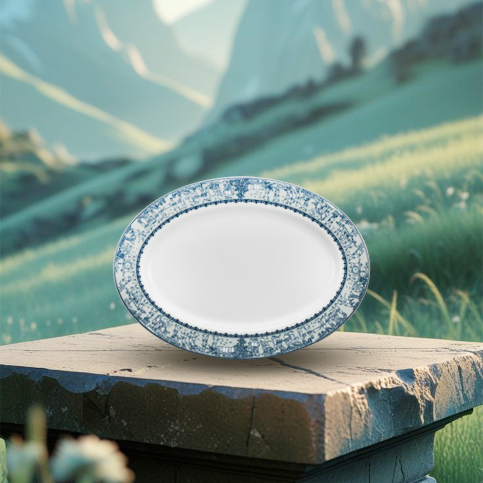 Dĩa Oval 28cm - Jasmine - Vinh Quy Nhạt