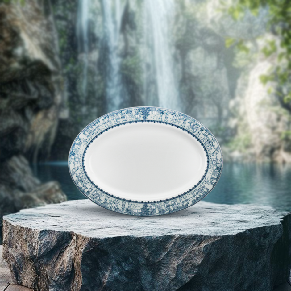Dĩa Oval 28cm - Jasmine - Vinh Quy Nhạt