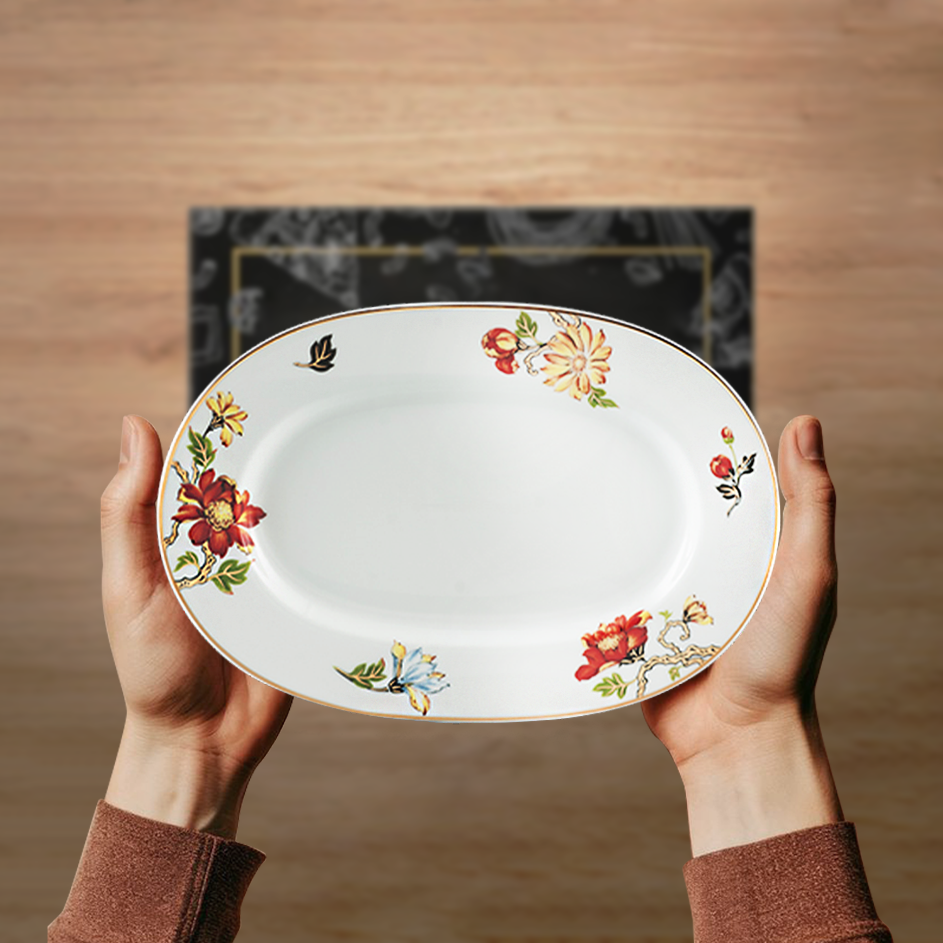Dĩa Oval 32 cm - Camellia - Cát Tường