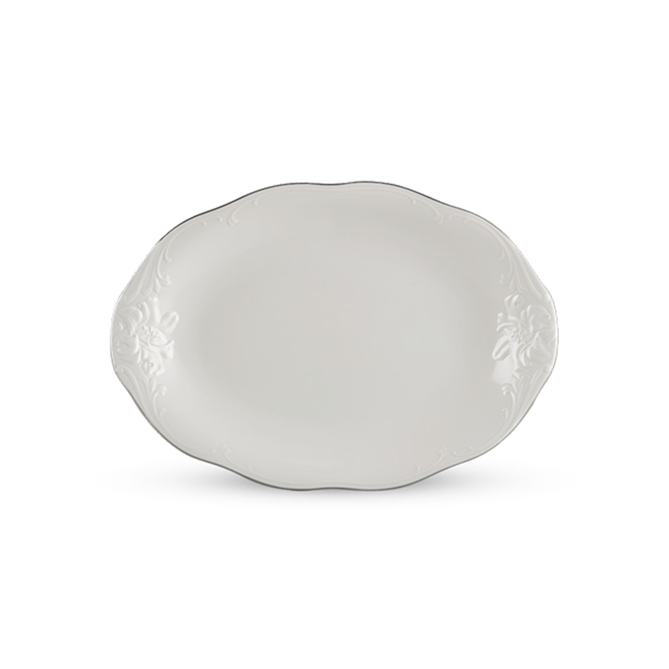 Dĩa Oval 25 cm - Đài Các IFP - Chỉ Bạch Kim