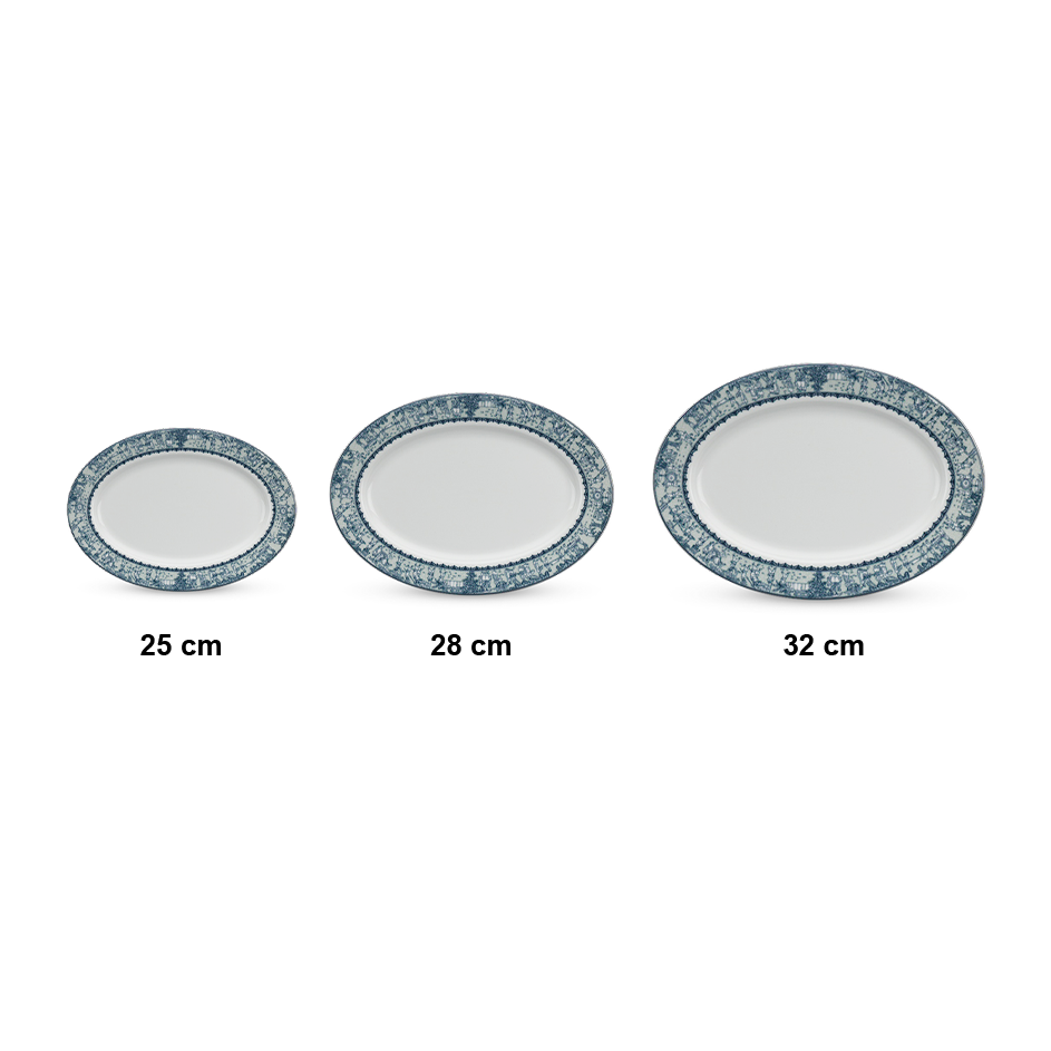 Dĩa Oval 28cm - Jasmine - Vinh Quy Nhạt