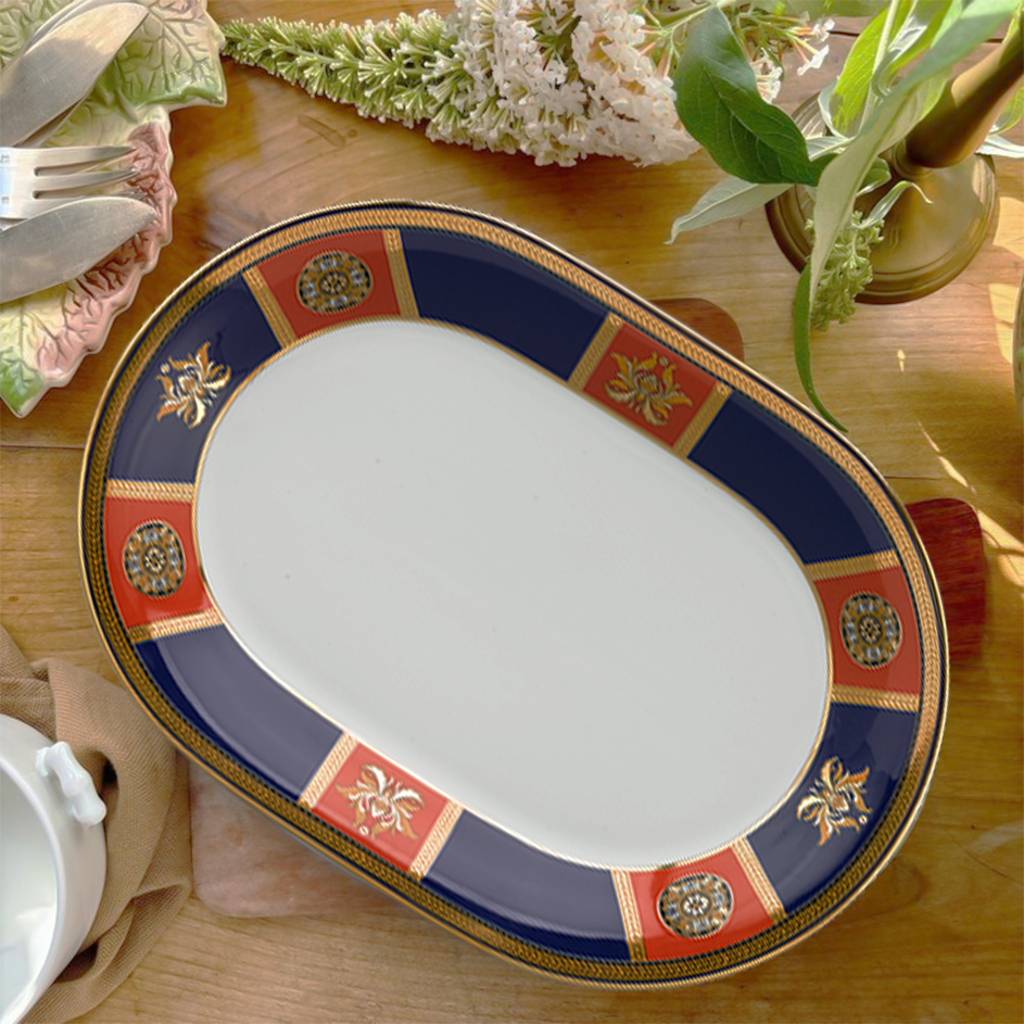 Dĩa oval 32 cm - Tulip - Trống Đồng