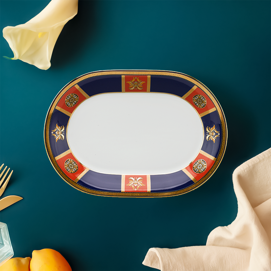 Dĩa oval 32 cm - Tulip - Trống Đồng