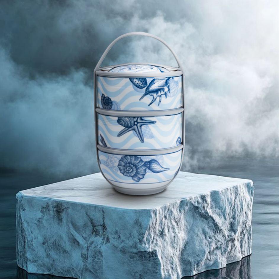 Hộp dưỡng sinh 3 tầng 12.5 cm - Đại Dương