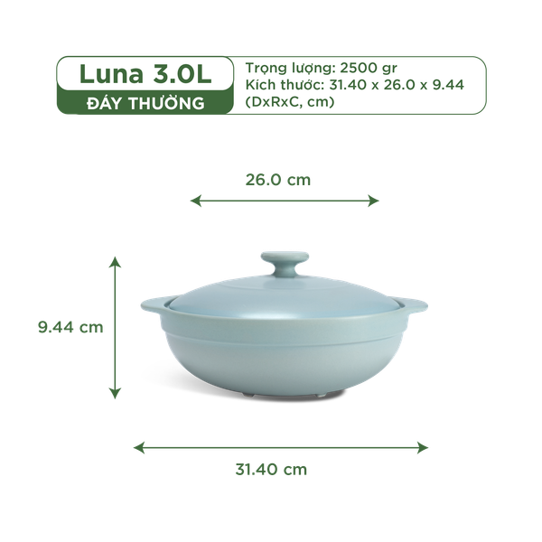 Nồi dưỡng sinh Vesta 3.0 L + nắp (CK) - Healthy Cook - Màu Xám 2