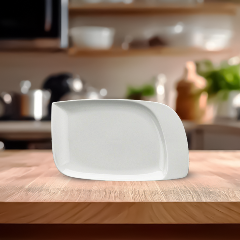 Dĩa chữ nhật 1 vành 27.5 x 16.5 cm - Harmony Lys - Trắng Ngà