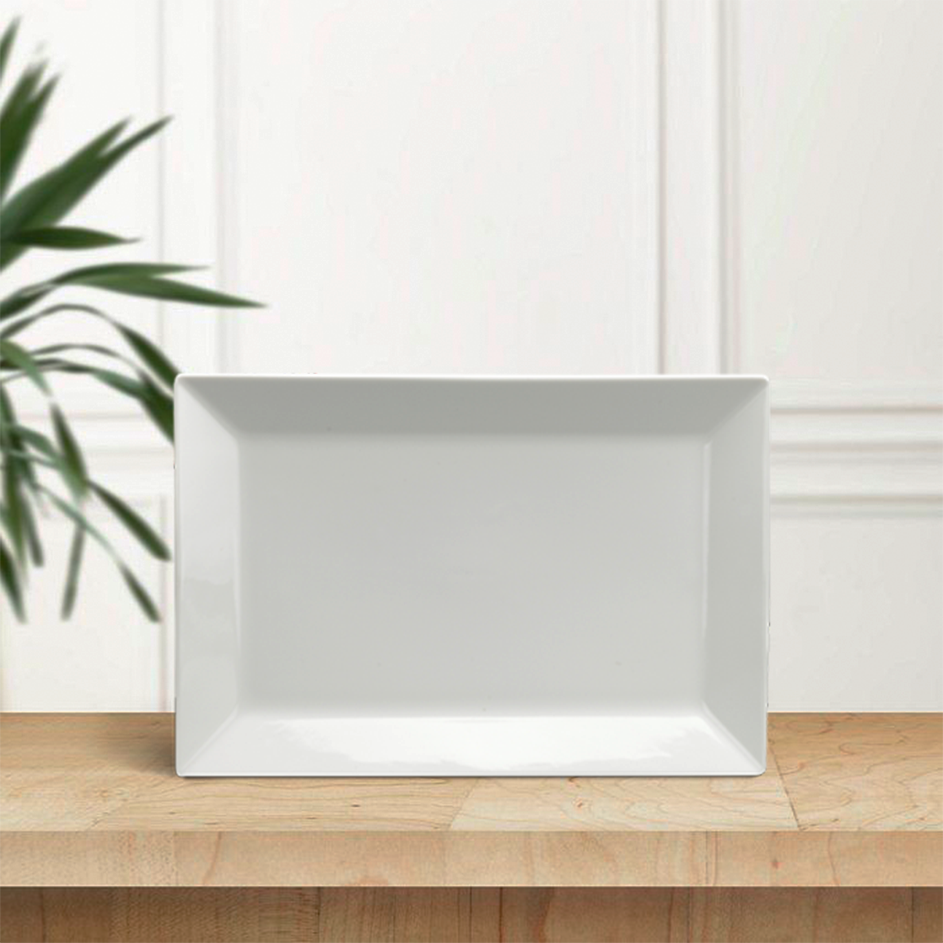 Dĩa chữ nhật lá 25 x 17 cm - Misc Assortment Lys - Trắng Ngà