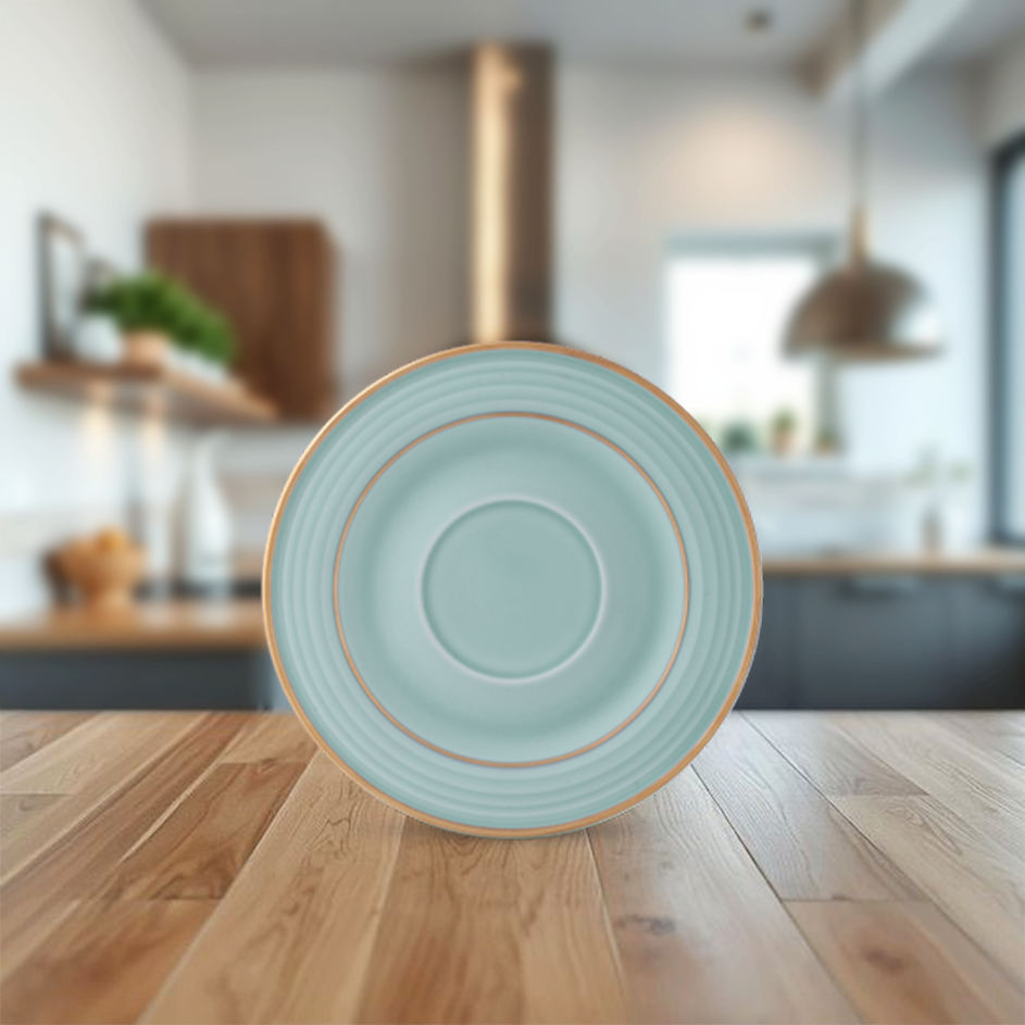 Dĩa lót chén 15 cm - Cordon - Men Ngọc Sương Mờ (Trang trí Vàng)