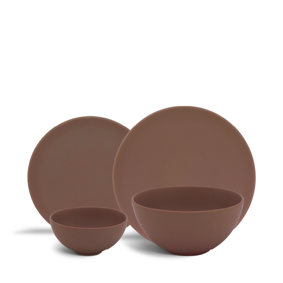 Bộ đồ ăn 09 sản phẩm - Timeless - Màu Nâu
