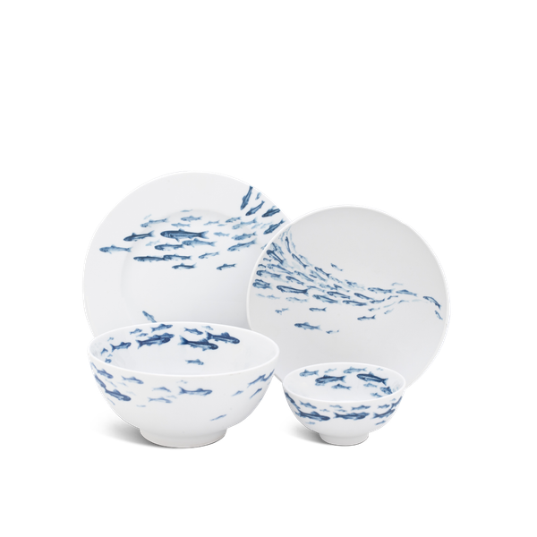 Bộ đồ ăn 10 sản phẩm - Jasmine - Cá Cơm Sương Mờ L1