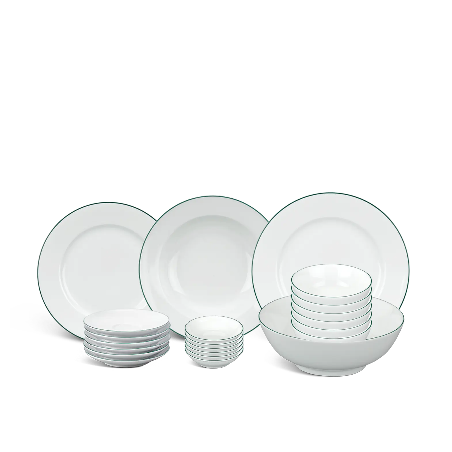 Bộ đồ ăn 22 sản phẩm - Jasmine - Chỉ Xanh Lá