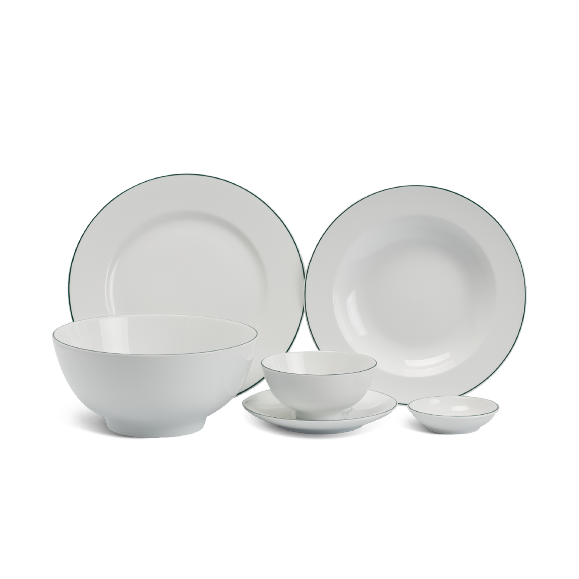 Bộ đồ ăn 22 sản phẩm - Jasmine - Chỉ Xanh Lá