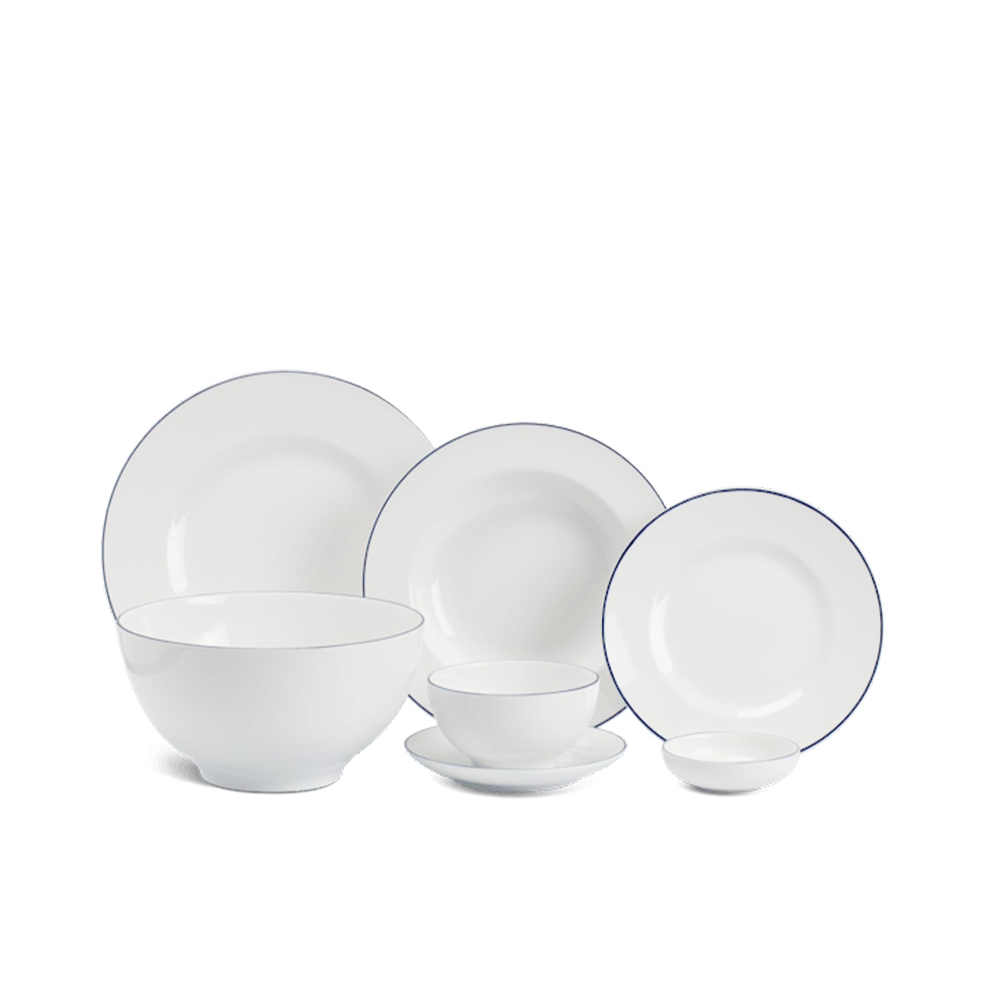 Bộ đồ ăn 6 người 25 sản phẩm - Camellia - Chỉ xanh dương