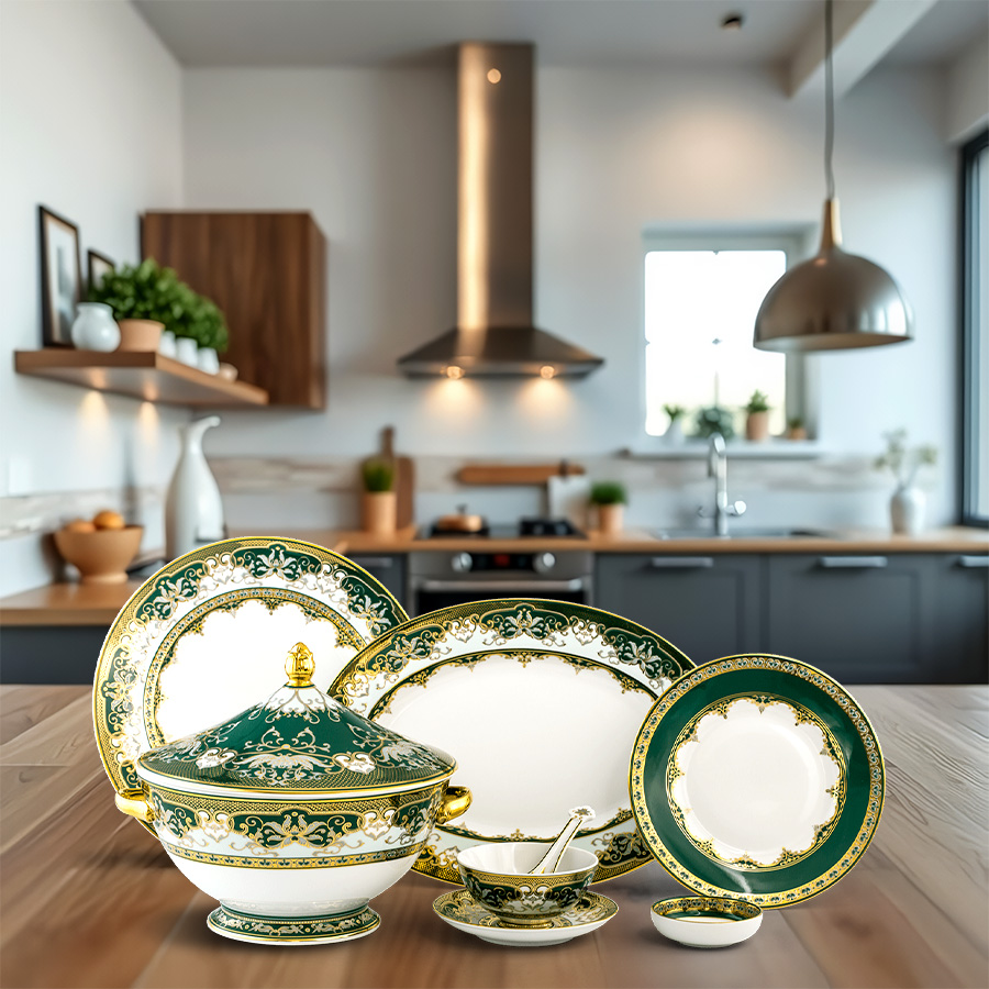 Bộ đồ ăn 85 sản phẩm - Hoàng Cung - Sen Ngọc Bích